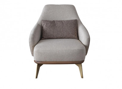 Exclusive armchair living room textile single-seater design stylish wooden legs
